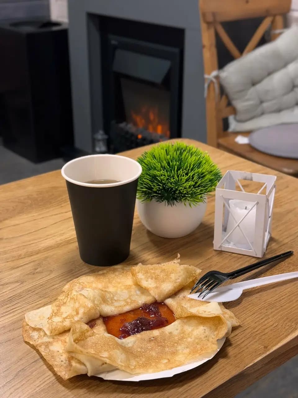 Блины у камина