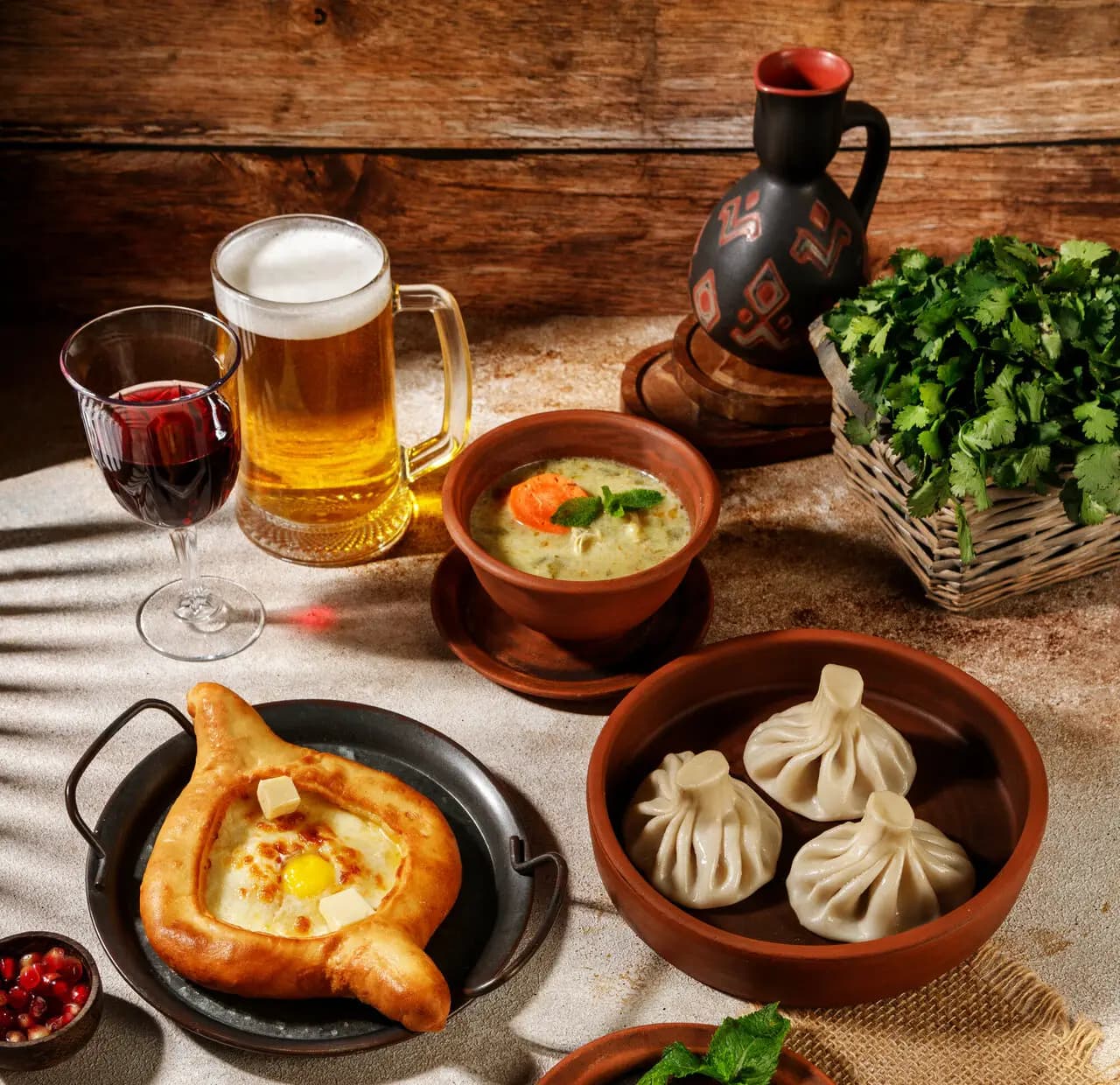 Вино и Хинкали