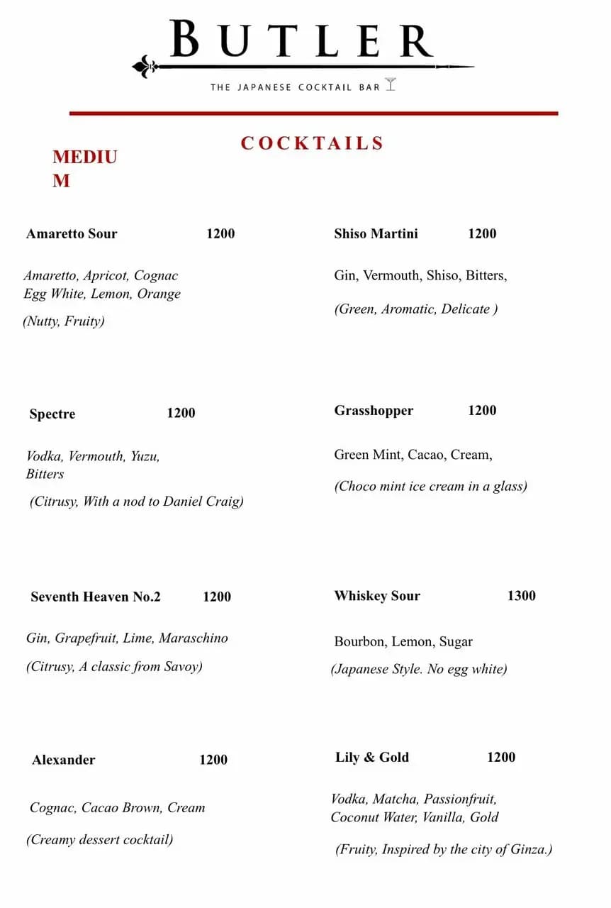 Butler The Japanese Bar