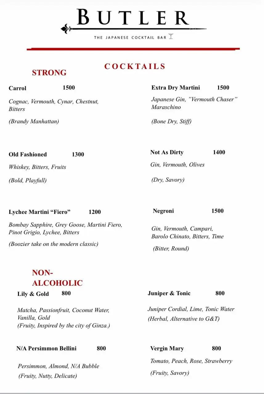 Butler The Japanese Bar